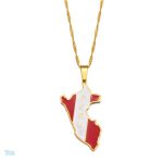 Collier drapeau Pérou en couleur or