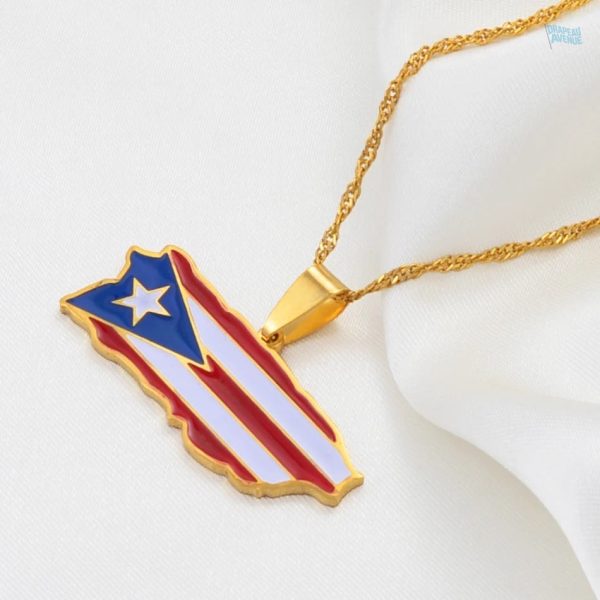 Drapeau Porto Rico or, accessoire élégant