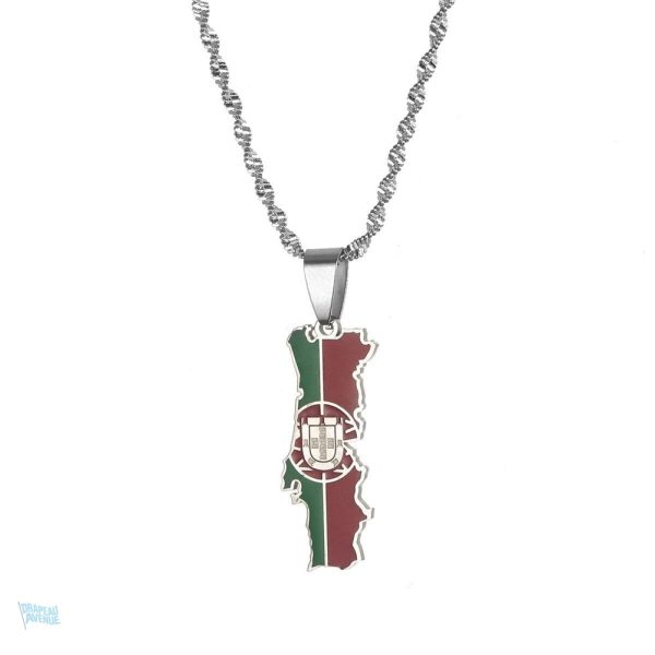 Collier drapeau Portugal en argent