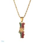 Collier drapeau Portugal en couleur or