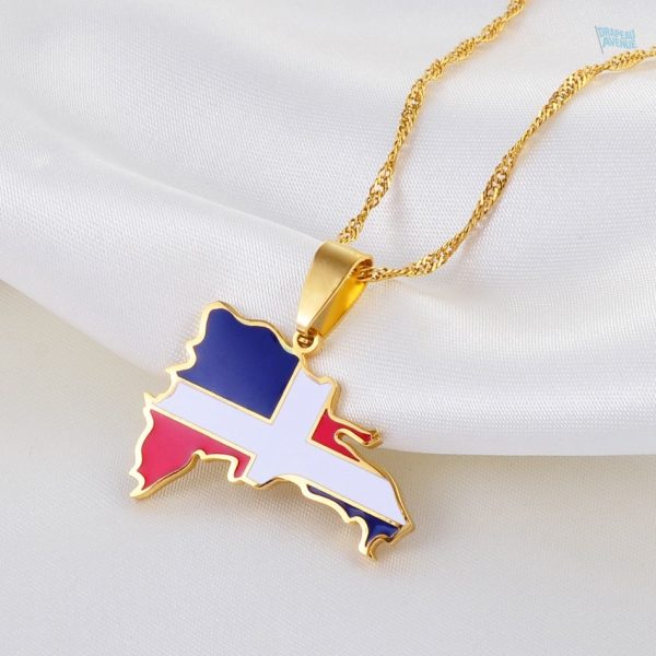 Bijou or représentant le drapeau de la République Dominicaine