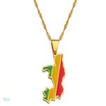 Collier drapeau République du Congo en or