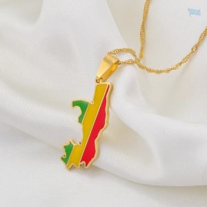 Bijou or avec drapeau de la République du Congo
