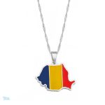 Collier drapeau Roumanie en argent