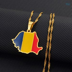 Bijou doré représentant le drapeau de la Roumanie