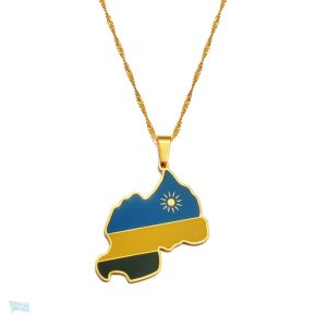 Collier drapeau Rwanda en couleurs vives et motifs distinctifs