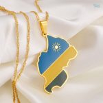 Bijou inspiré du drapeau du Rwanda, élégant et symbolique