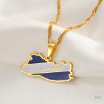 Drapeau du Salvador en collier élégant doré