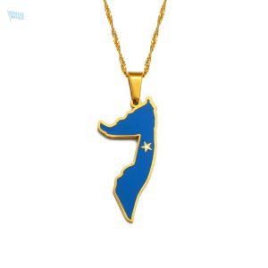 Collier drapeau Somalie couleur or