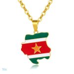 Collier drapeau Suriname en style original et coloré