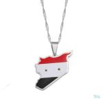 Collier drapeau Syrie en couleur argent