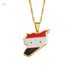 Collier drapeau Syrie en couleur or