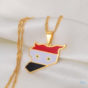 Bijou avec motif du drapeau syrien en or