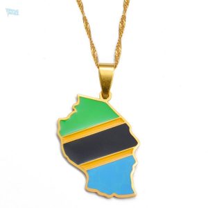 Collier drapeau Tanzanie en design coloré et élégant