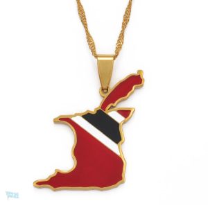 Collier drapeau Trinité-et-Tobago en couleur or
