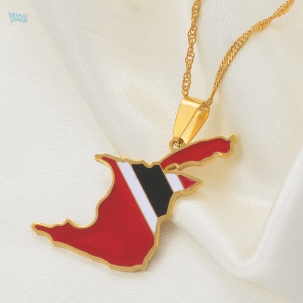 Bijou or avec motif du drapeau Trinité-et-Tobago