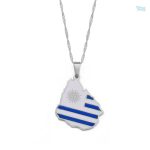 Collier argent avec drapeau de l'Uruguay
