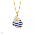 Collier drapeau Uruguay en couleur or