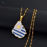 Bijou or représentant le drapeau de l'Uruguay