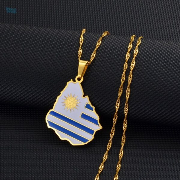 Bijou or représentant le drapeau de l'Uruguay