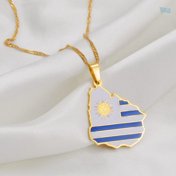Accessoire or avec motif du drapeau uruguayen
