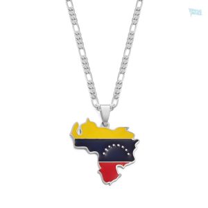 Collier drapeau Venezuela couleur argent