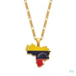 Collier drapeau Venezuela en couleur or