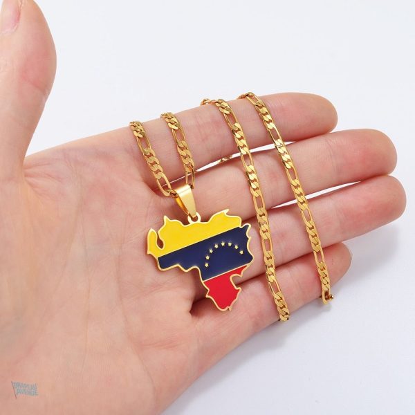 Bijou représentant le drapeau du Venezuela en or