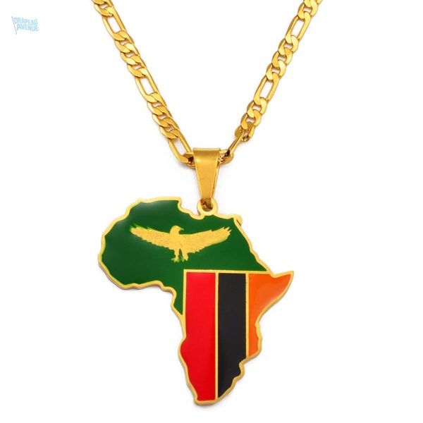 Collier drapeau Zambie