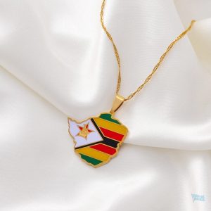 Bijou représentant le drapeau du Zimbabwe en or