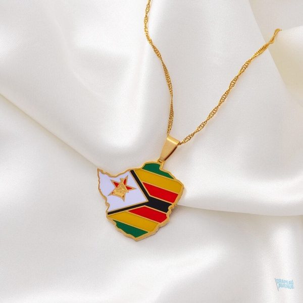 Bijou représentant le drapeau du Zimbabwe en or
