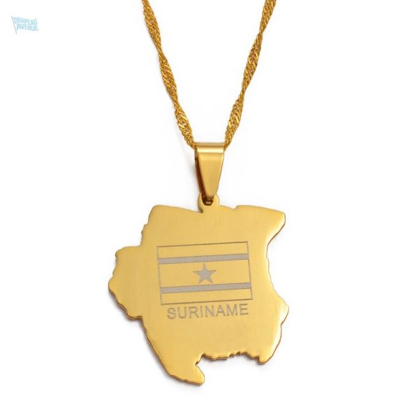 Collier Suriname en couleur or, symbole du pays