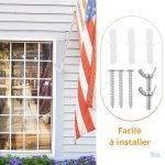 Mât pour drapeau avec double fixation stable