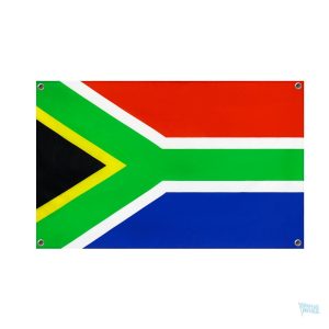 Drapeau Afrique du Sud avec 4 œillets pour affichage extérieur