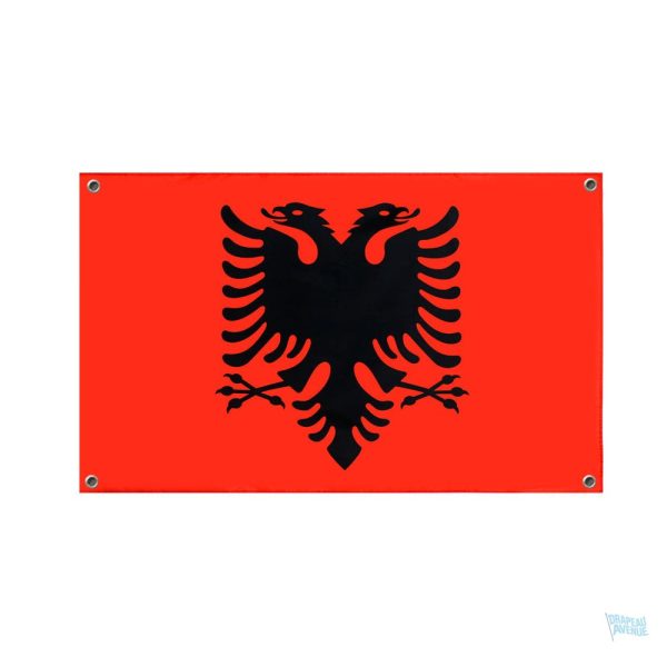 Drapeau Albanie 4 œillets, coloris rouge et noir