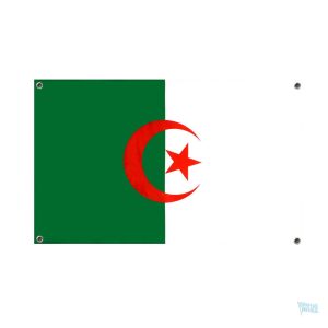 Drapeau Algérie avec 4 œillets pour un affichage durable