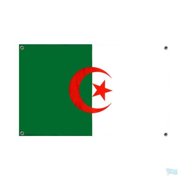 Drapeau Algérie avec 4 œillets pour un affichage durable