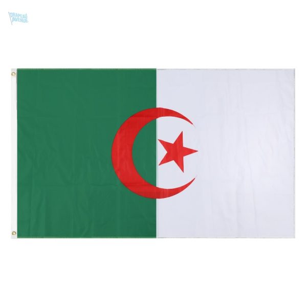 Drapeau Algérie en polyester 100% pour décoration ou événements