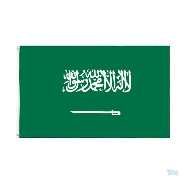 Drapeau Arabie Saoudite 128 x 192 cm en vert et blanc