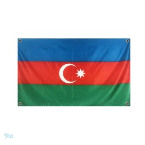 Drapeau Azerbaïdjan avec 4 œillets pour fixation facile