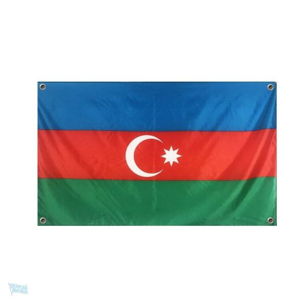 Drapeau Azerbaïdjan avec 4 œillets pour fixation facile