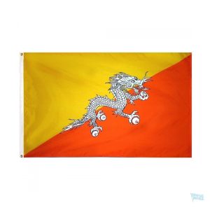 Drapeau du Bhoutan 90 x 150 cm en tissu coloré