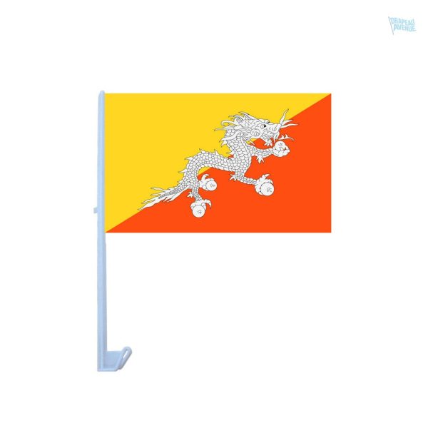 Drapeau Bhoutan pour voiture, symbole national coloré