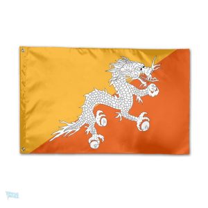 Drapeau Bhoutan qualité PRO en tissu résistant et coloré