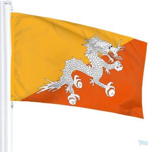 Drapeau Bhoutan avec des couleurs vives et un design distinctif