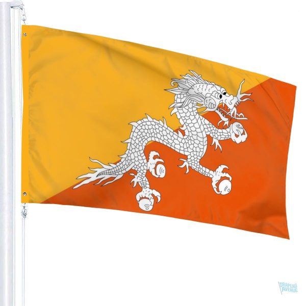 Drapeau Bhoutan avec des couleurs vives et un design distinctif