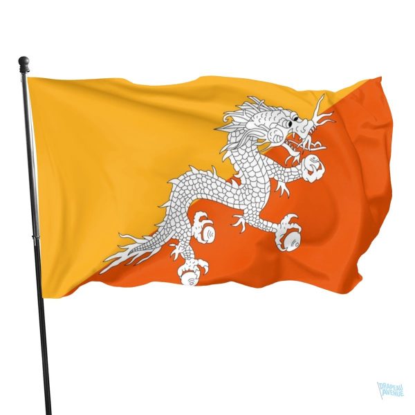 Drapeau national du Bhoutan, idéal pour décoration ou événements