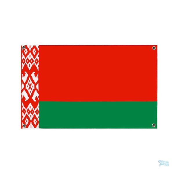 Drapeau Biélorussie avec 4 œillets pour affichage extérieur