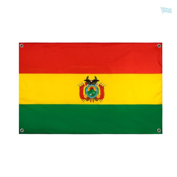 Drapeau Bolivie avec 4 œillets pour affichage extérieur