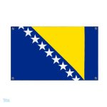 Drapeau Bosnie-Herzégovine avec 4 œillets pour fixation